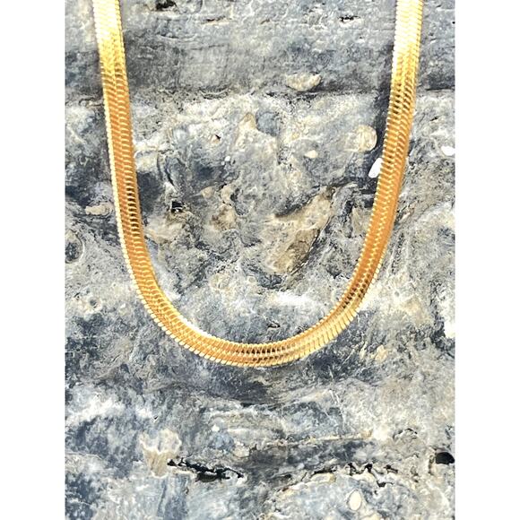 Gold Herringbone Necklace - Picture 2 of 8